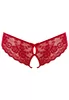 Red lace crotchless panties