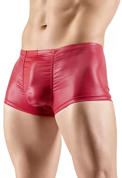 Red shiny boxer shorts for men