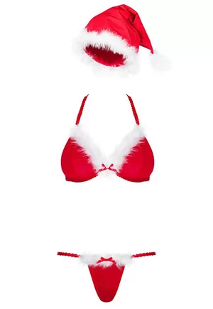 Sexy Christmas lingerie set and hat Santastic