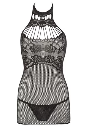 Sexy mini dress fishnet with choker