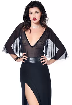 Sheer black mesh top Topaze