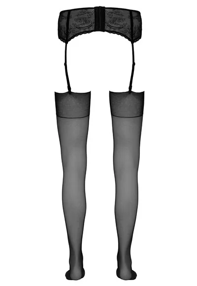 Silky black nylon stockings