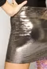 Silver zipped metallic skirt