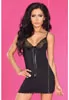 Strech black gold lace chemise and thong