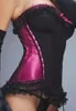 Sumptuous black fuchsia satin bustier