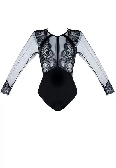 Valse black Long Sleeves Bodysuit