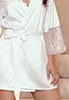 White stretch satin and lace Robe