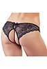 Black lace crotchless panties