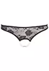 Black lace pearls crotchless panties