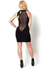 Cecily black plunging neckline dress