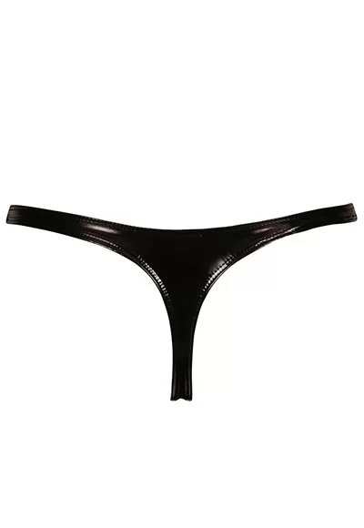 S vinyl black Thong