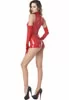 Sweety red vinyl zipped catsuit