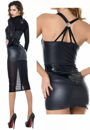 Verity wetlook dress and thong