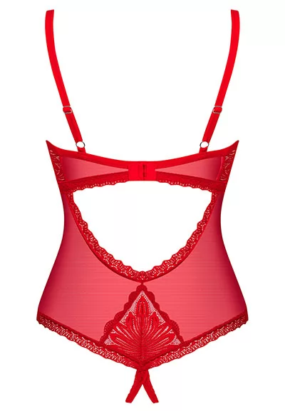 Chilisa red crotchless Bodysuit