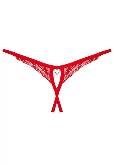 Chilisa red crotchless Thong