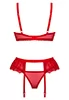 Chilisa red lingerie set with garter belt