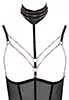 Crotchless Bodysuit open cups chains jewel choker