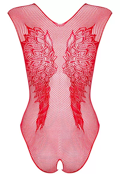 Crotchless Lace Teddy Red B112