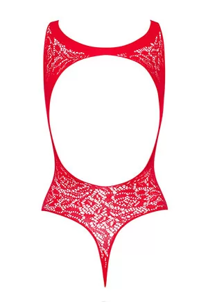 Crotchless teddy Red B120