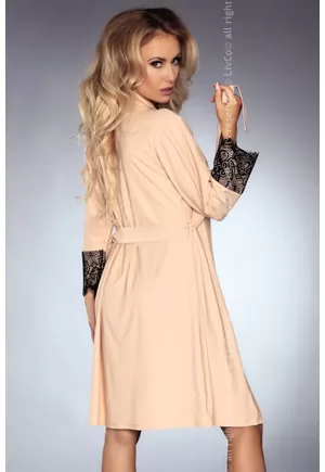 Elegant beige Robe and black lace