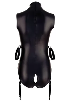 Faux leather fetish body with zips