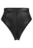 High waisted faux leather thong