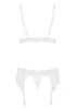 Lace lingerie garter set 3 pcs White 810