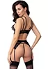 Lace lingerie open thong with chain 3p