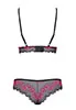 Lingerie lace set 2 pcs Tulia Black Fuchsia