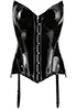 Long black vinyl laced corset