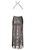 Long transparent slit clubbing dress