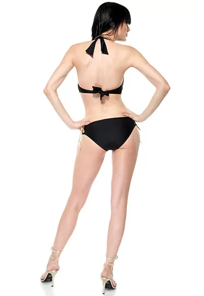 Luxury black swimsuit handcuffs
