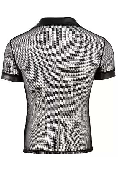 Mens net and wetlook polo shirt