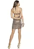Metallic taupe bustier dress