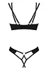 Nesari black Bra and crotchless Thong