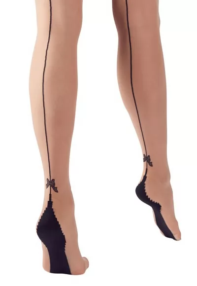 Nude Stockings with black Seam and bows