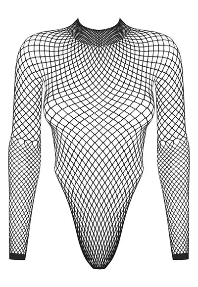 Peekaboo cutouts Fishnet Thong Teddy