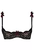 Red black lace shelf bra