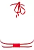 Red embroidered Bra beige mesh