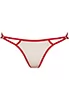 Red embroidered briefs beige mesh