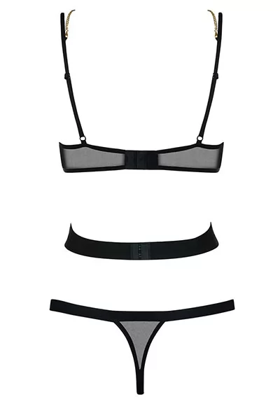 See through Teddy harness Bondy Black