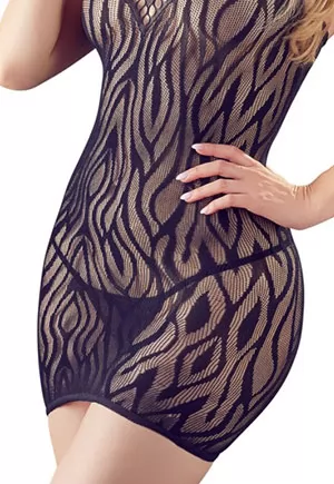 Sexy see through zebra mini dress