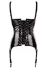 Shiny black vinyl fetish basque