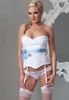 White bustier with removable blue belt