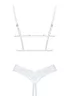 White shelf bra and crotchless thong Heavenlly