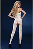 White tights Bodystockings with charming bow opening