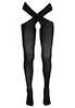 Black opaque crossover tights