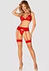 Chilisa red lingerie set with garter belt