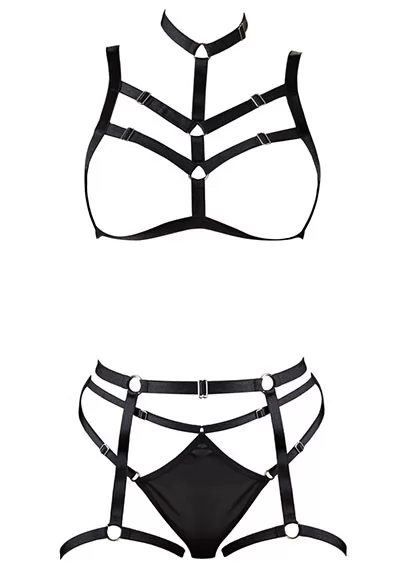 Elegant and cheeky bondage harness set