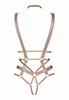 Ellen golden faux leather harness